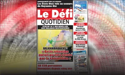 Voici la Une du Defi Quotidien de ce Mercredi 08 mai 2019