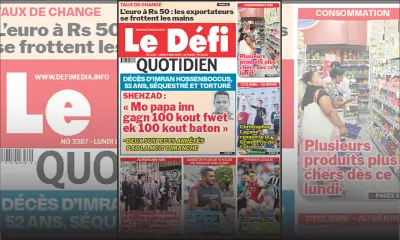 Voici la une du Défi Quotidien de ce Lundi 08 Mai 2023