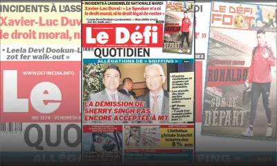 Voici la une du Défi Quotidien de ce vendredi 08 Juillet 2022