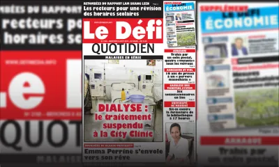 Voici la Une du Defi Quotidien de ce mercredi 08 août 2018