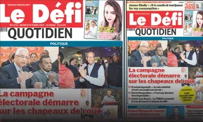 Voici la une du Défi Quotidien de ce Mardi 08 Octobre 2024