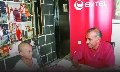 Emtel gifts one year free internet to Michael Angelo Mootoo 