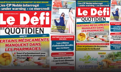 Voici la Une du Défi Quotidien de ce mardi 08 décembre 2020