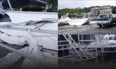 [En images] 12-Mars : les structures d'accueil pour VIP au Champ-de-Mars victimes  des rafales