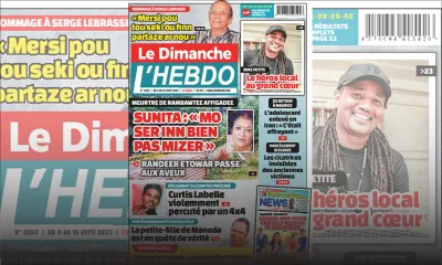 Voici la Une de Le Dimanche/L'Hebdo de ce Dimanche 09 Avril 2023