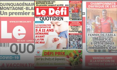 Voici la une du Défi Quotidien de ce lundi 09 Mai 2022