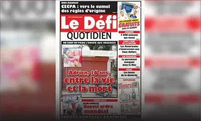 Voici la Une du Defi Quotidien de ce lundi 09 juillet 2018