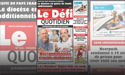 Voici la Une du Défi Quotidien de ce Vendredi 09 Août 2019