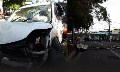 Grand-Baie : une voiture dérape et percute un pylône