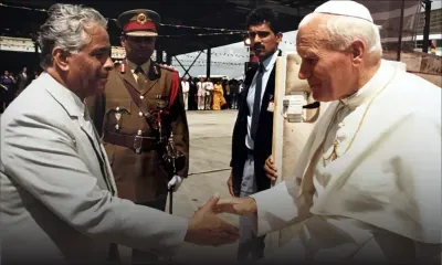 En 1989, le pape Jean Paul II à Maurice