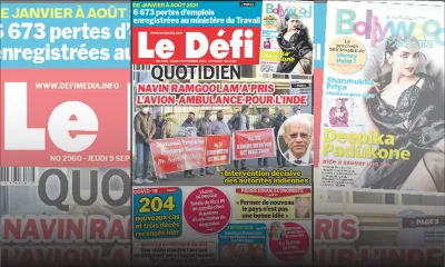 Voici la Une du Défi Quotidien de ce jeudi 09 Septembre 2021