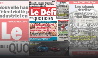 Voici la une du Défi Quotidien de ce Lundi 10 Octobre 2023