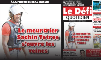 Voici la Une du Defi Quotidien de ce vendredi 09 Novembre 2018