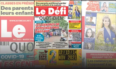 Voici la Une du Défi Quotidien de ce mardi 09 Novembre 2021