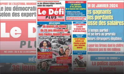 Voici la Une du Défi Plus de ce samedi 09 Décembre 2023