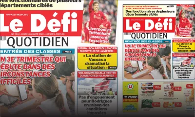 Voici la une du Défi Quotidien de ce lundi 10 janvier 2022