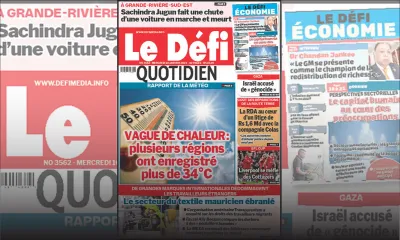 Voici la une du Défi Quotidien de ce Mercredi 10 Janvier 2024