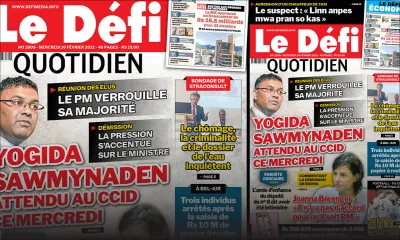 Voici la Une du Défi Quotidien de ce mercredi 10 février 2021