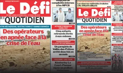 Voici la une du Défi Quotidien de ce Lundi 10 Février 2025