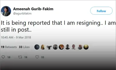 Tweets de la Présidente : «Je suis toujours en poste» 