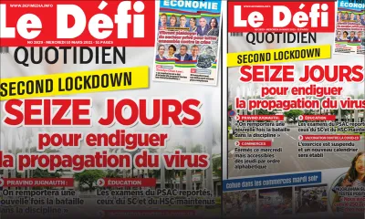 Le Défi Quotidien sort en e-paper gratuit ce mercredi 10 mars 2021
