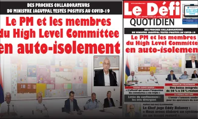 Voici la Une du Defi Quotidien de ce vendredi 10 avril 2020