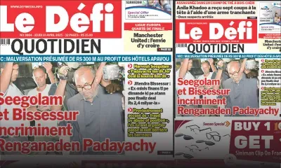 Voici la une du Défi Quotidien de ce Jeudi 10 Avril 2025