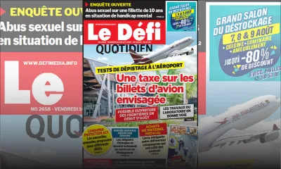 Voici la Une du Defi Quotidien de ce Vendredi 10 juillet 2020