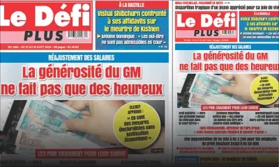 Voici la Une du Défi Plus de ce Samedi 10 Août 2024