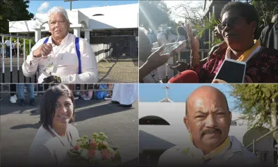 Au tombeau du Père Laval : le pape remet des chapelets à des invités