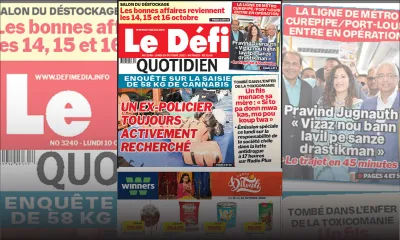 Voici la une du Défi Quotidien de ce lundi 10 Octobre 2022