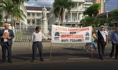 Manif à Port-Louis : des membres de Linion Pep Morisien réclament la démission de Sawmynaden  