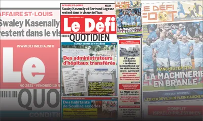 Voici la une du Défi Quotidien de ce Vendredi 10 Novembre 2023