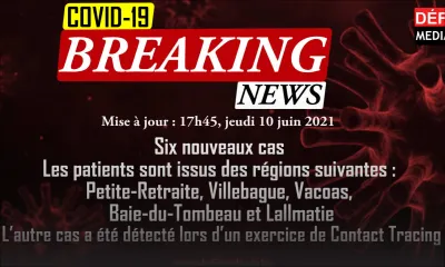 Covid-19 : six nouveaux cas