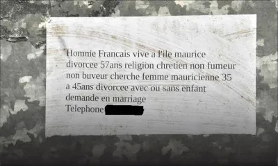 Insolite: une annonce matrimoniale placardée en public