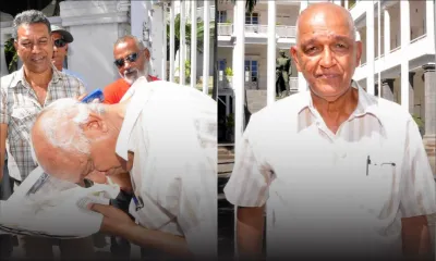 Metro Express : Jayen Chellum se rase le crâne devant le Parlement