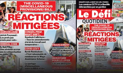Voici la Une du Defi Quotidien de ce lundi 11 mai 2020