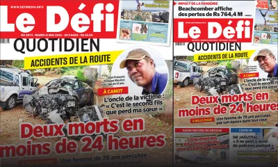 Voici la Une du Défi Quotidien de ce mardi 11 mai 2021
