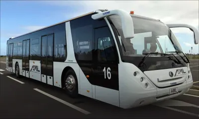 Un autobus high-tech Yutong à l’aéroport SSR