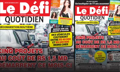 Voici la Une du Defi Quotidien de ce jeudi 11 juin 2020