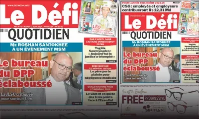 Voici la une du Défi Quotidien de ce Mardi 11 Juin 2024