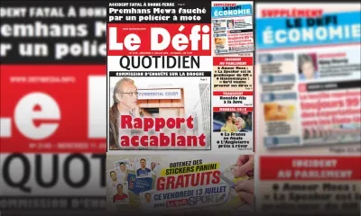 Voici la Une du Defi Quotidien de ce mercredi 11 juillet 2018