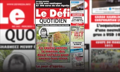 Voici la Une du Defi Quotidien de ce mercredi 11 septembre 2019