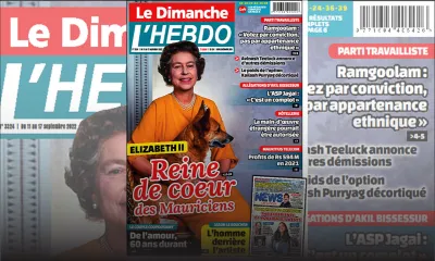 Voici la Une de Le Dimanche/L'Hebdo de ce dimanche 11 Septembre 2022