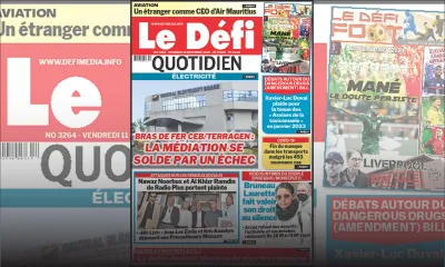 Voici la une du Défi Quotidien de ce vendredi 11 Novembre 2022