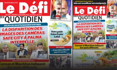 Voici la Une du Défi Quotidien de ce vendredi 11 décembre 2020