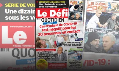 Voici la Une du Défi Quotidien de ce vendredi 12 février 2021