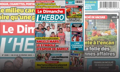 Voici la Une de Le Dimanche/L'Hebdo de ce dimanche 12 Février 2023