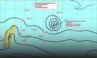 Météo: une tempête tropicale modérée au sud de Diego Garcia