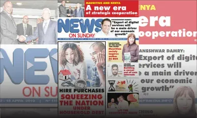 Voici la Une du News on Sunday de ce Vendredi 12 Avril 2019